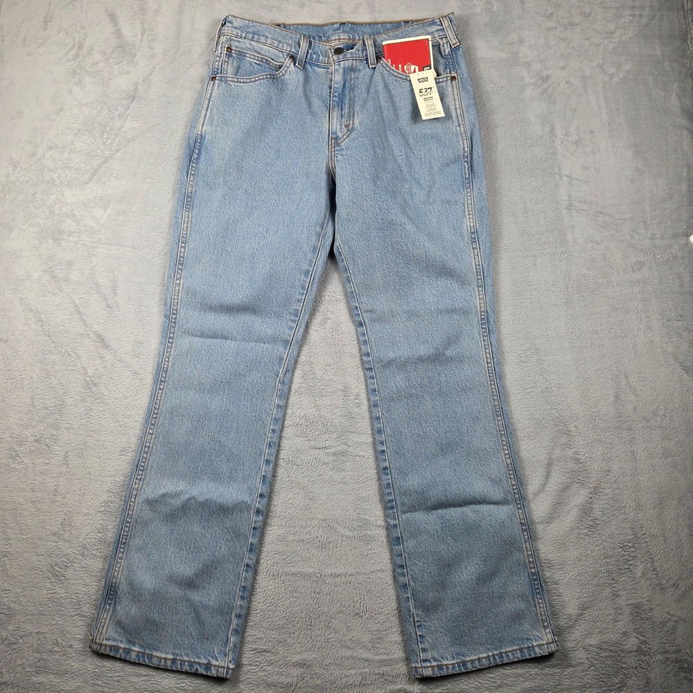 Levis 537 Western Bootcut Jeans Mens 32x32 Light Wash New Stretch Denim